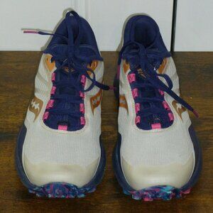 Saucony Off White, Gold, Navy, & Pink Women's Trail Running Shoes